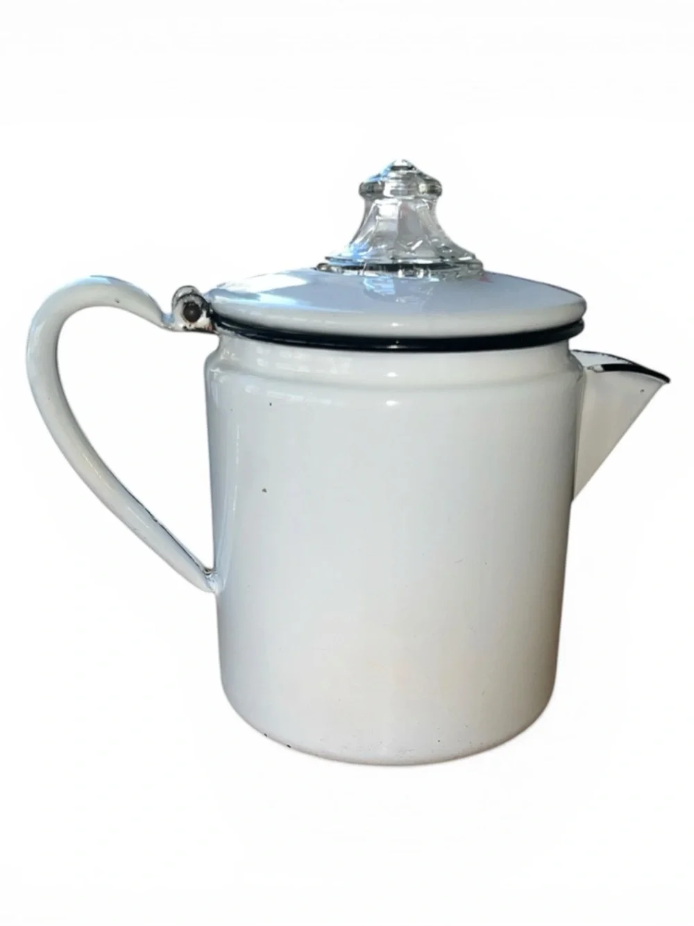 Pyrex Enamelware Coffee Percolator Black & White 8